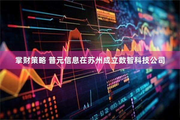 掌财策略 普元信息在苏州成立数智科技公司